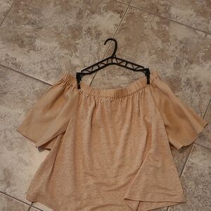 Chico's Beige Off-Shoulder Blouse
